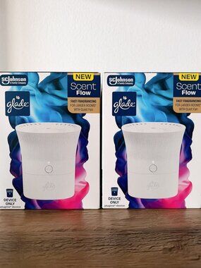 2x Glade Scent Flow PlugIns Air Freshener Device Starter Kit - USB Powered NEW